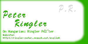 peter ringler business card